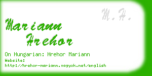 mariann hrehor business card